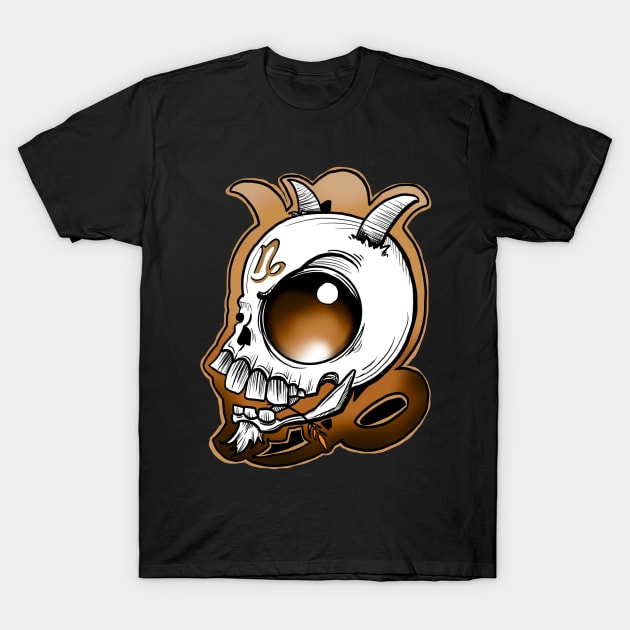 Capricorn skull T-Shirt by Sing-Toe-Wrote 